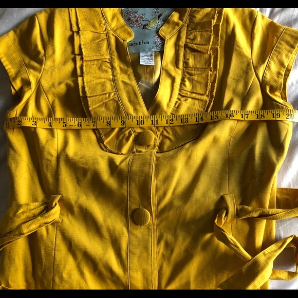SOLD π Anthro Tabitha Mustard Yellow Coat Dress - Picture 7 of 8